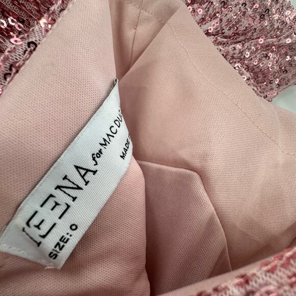 Mac Duggal 11284 Gorgeous Square Neckline Sequined Sheath Rose Pink Size 0 NWT - Picture 11 of 11